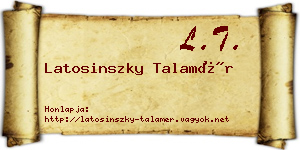 Latosinszky Talamér névjegykártya